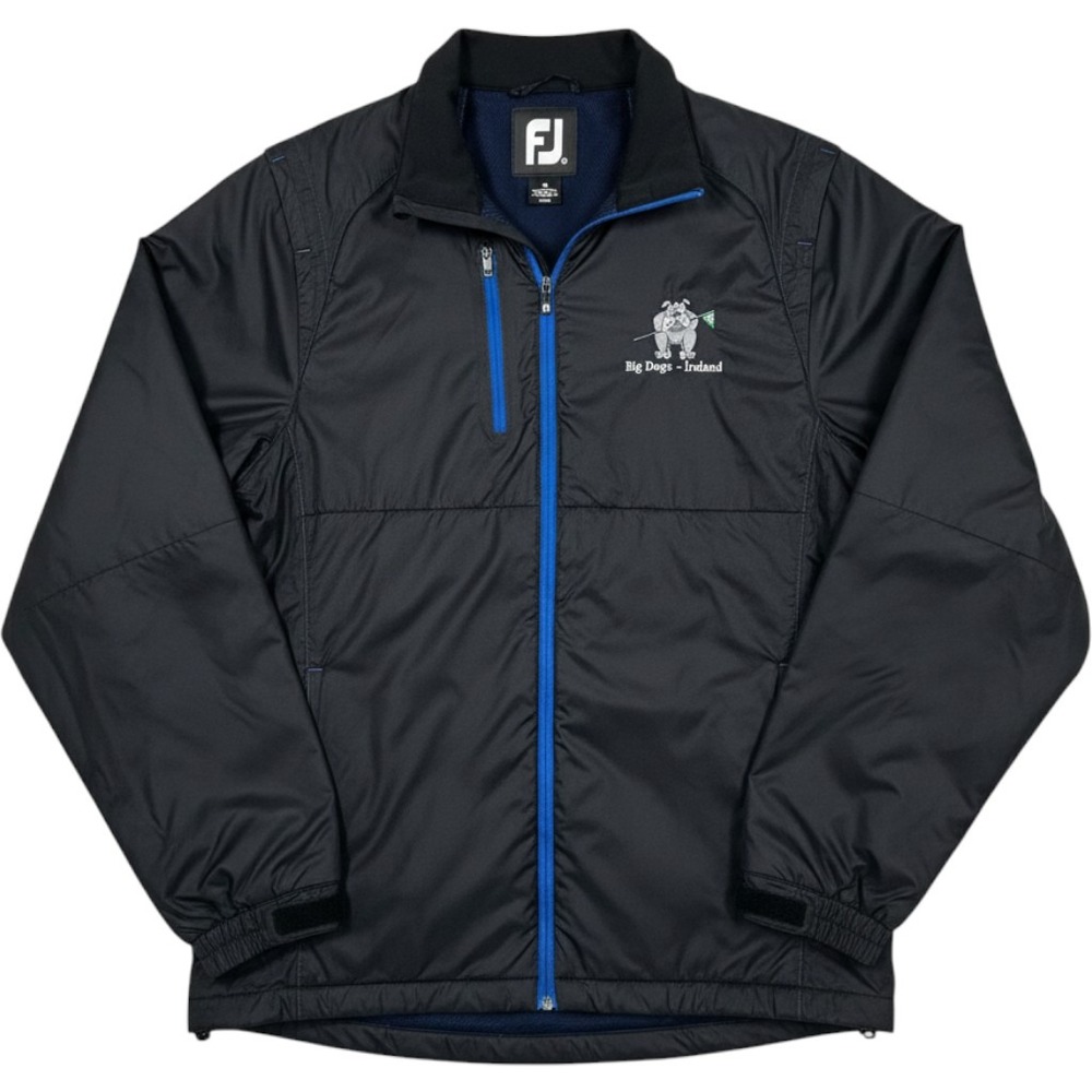 FootJoy FJ Golf Jacket Mens M Black Blue Windbreaker Sporty Big Dogs Ireland